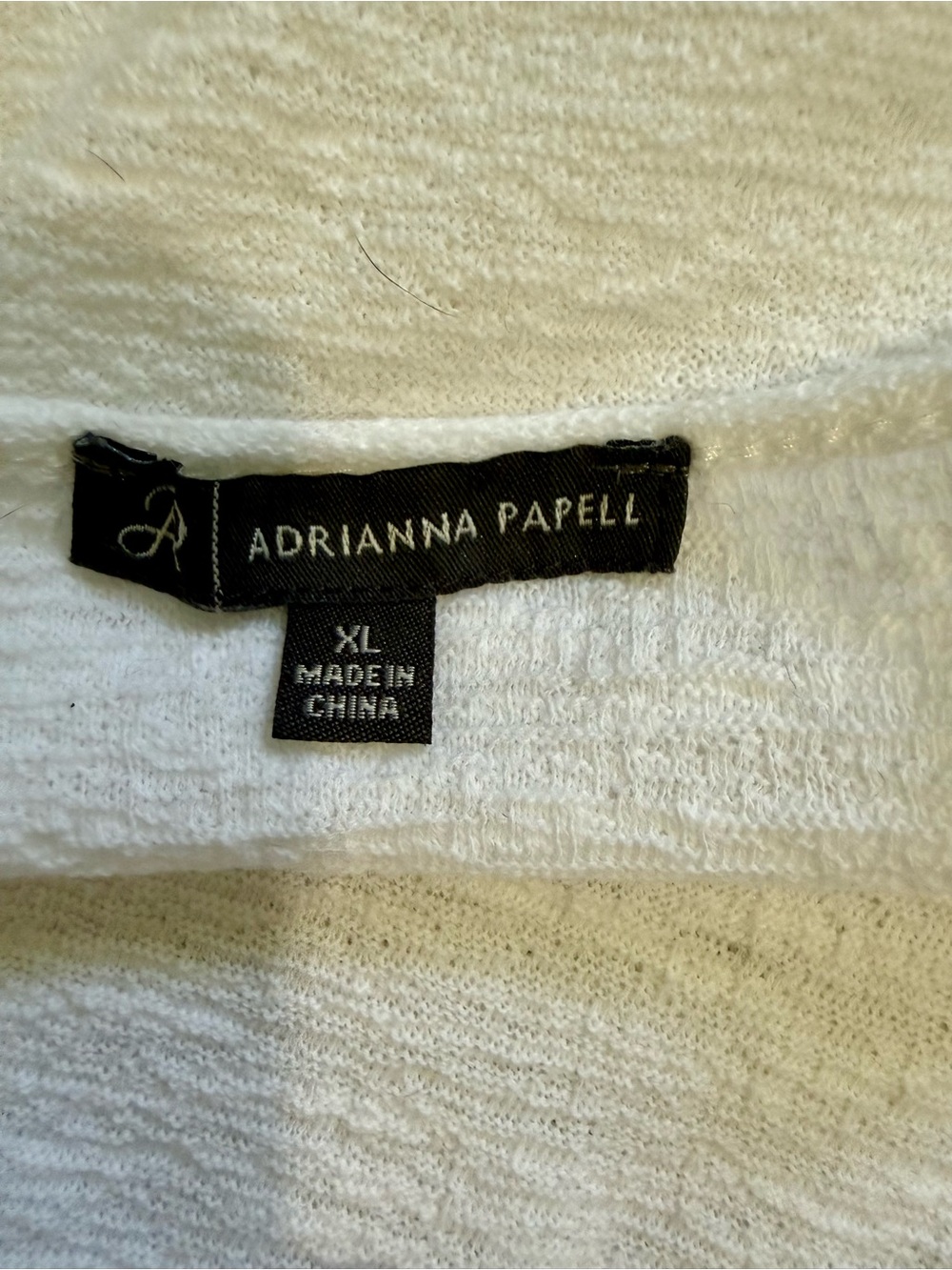 Adrianna Papell White Lace Trim Tunic Top XL Boho Crochet Hem 100% Cotton - Picture 6 of 7
